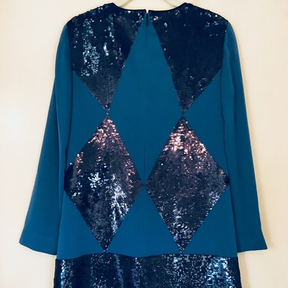 NWT Tory Burch Lantilly Blue Sequin Shift Tunic Dress Size 0 MSRP $795 - Picture 6 of 8